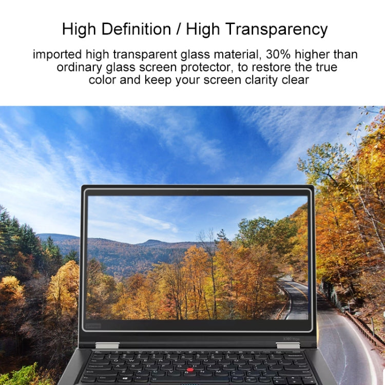 Película de vidrio templado de pantalla completa de dureza superficial 9H de 0,4 mm para Lenovo ThinkPad X380 Yoga de 13,3 pulgadas, X380 Yoga