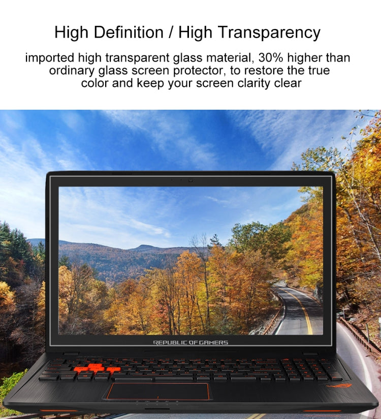 Película protectora de vidrio templado HD para pantalla de ordenador portátil para ASUS ROG GL553VD de 15,6 pulgadas, For ASUS ROG GL553VD 15.6 inch
