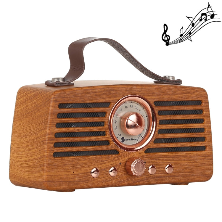 NewRixing NR-4013 Altavoz FM inalámbrico de mano con textura de ceniza de Manchuria Retro con función de llamada, compatible con tarjeta TF y disco U