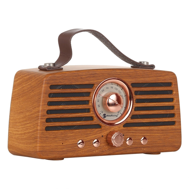 NewRixing NR-4013 Altavoz FM inalámbrico de mano con textura de ceniza de Manchuria Retro con función de llamada, compatible con tarjeta TF y disco U