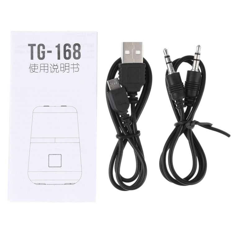 T&G TG168 Altavoz estéreo inalámbrico portátil Bluetooth V5.0 con asa, micrófono incorporado, soporte de luz LED intermitente, tarjeta TF, disco U, entrada auxiliar y FM, TG168