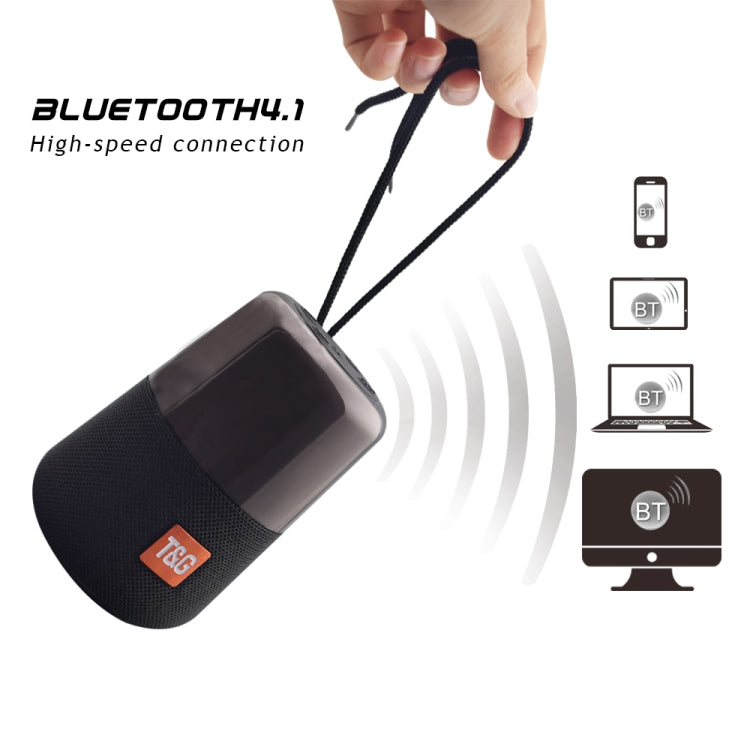 T&G TG168 Altavoz estéreo inalámbrico portátil Bluetooth V5.0 con asa, micrófono incorporado, soporte de luz LED intermitente, tarjeta TF, disco U, entrada auxiliar y FM, TG168