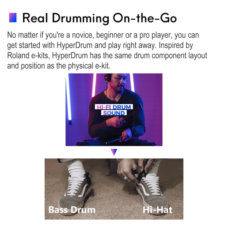 Hyperdrum Somatosensory Virtual Drum Kit Instrumento musical portátil inteligente, Hyperdrum Somatosensory Virtual Drum