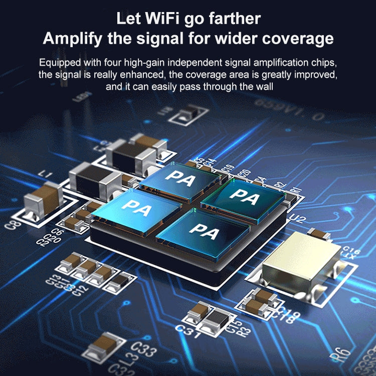 COMFAST CF-WR765AC Amplificador repetidor inalámbrico de doble banda de 1200 Mbps con antena externa, CF-WR765AC