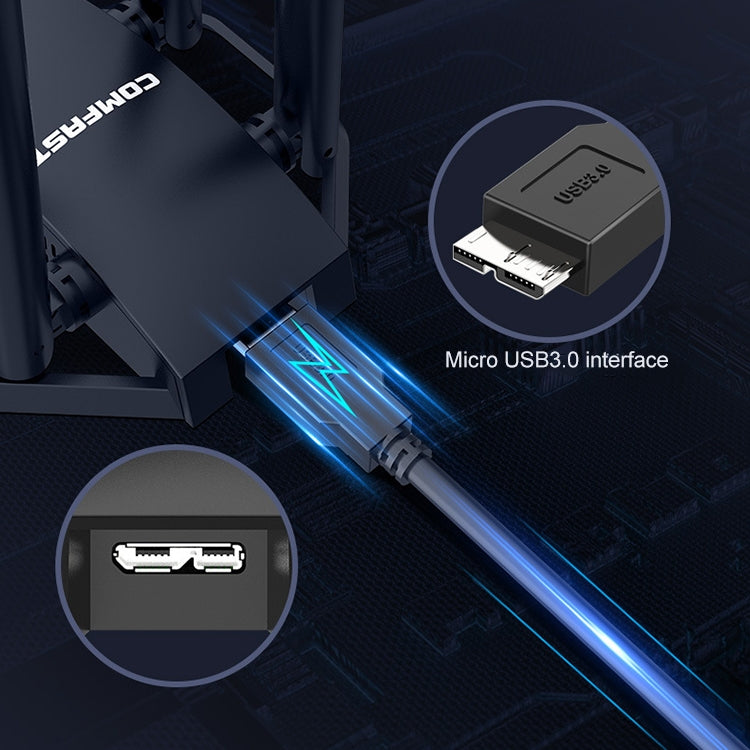 COMFAST CF-966AX Free-drive Dual Band 1800Mbps USB3.0 Adaptador inalámbrico WiFi 6 de alta potencia, CF-966AX