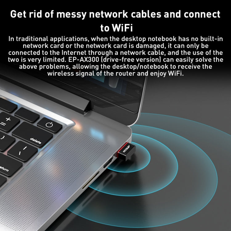 EP-A300 300 Mbps WiFi 6 USB Free Driver Adaptador de red, EP-AX300