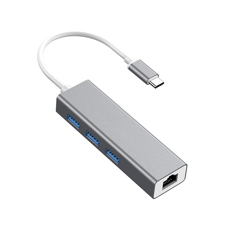 USB-C / Type-C a Fast Ethernet RJ45 y 3 x USB 3.0 Adaptador Convertidor HUB, Fast Ethernet