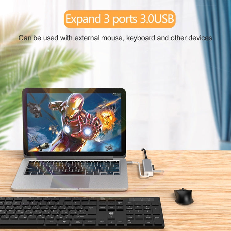 USB-C / Type-C a Fast Ethernet RJ45 y 3 x USB 3.0 Adaptador Convertidor HUB, Fast Ethernet