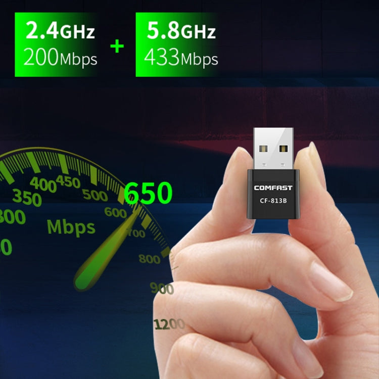 COMFAST CF-813B 650Mbps Adaptador de red USB Wifi Bluetooth de doble banda, CF-813B