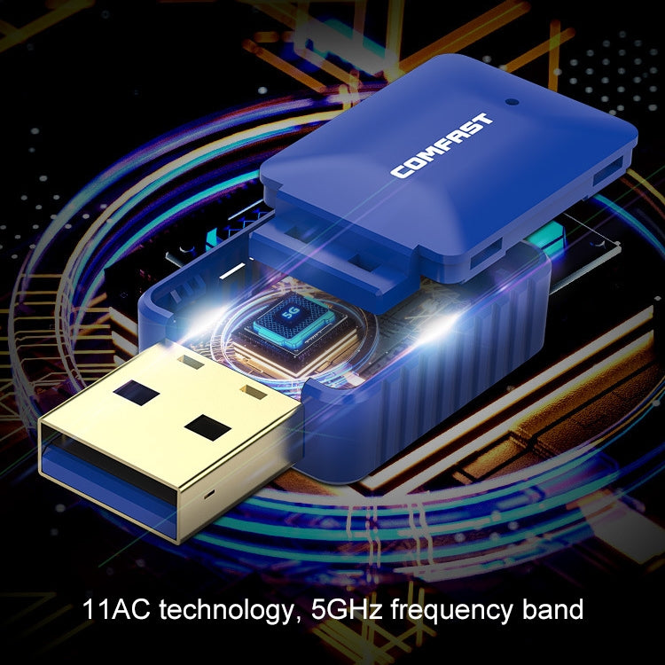 COMFAST CF-726B 650Mbps Receptor adaptador de red USB Wifi Bluetooth de doble banda, CF-726B