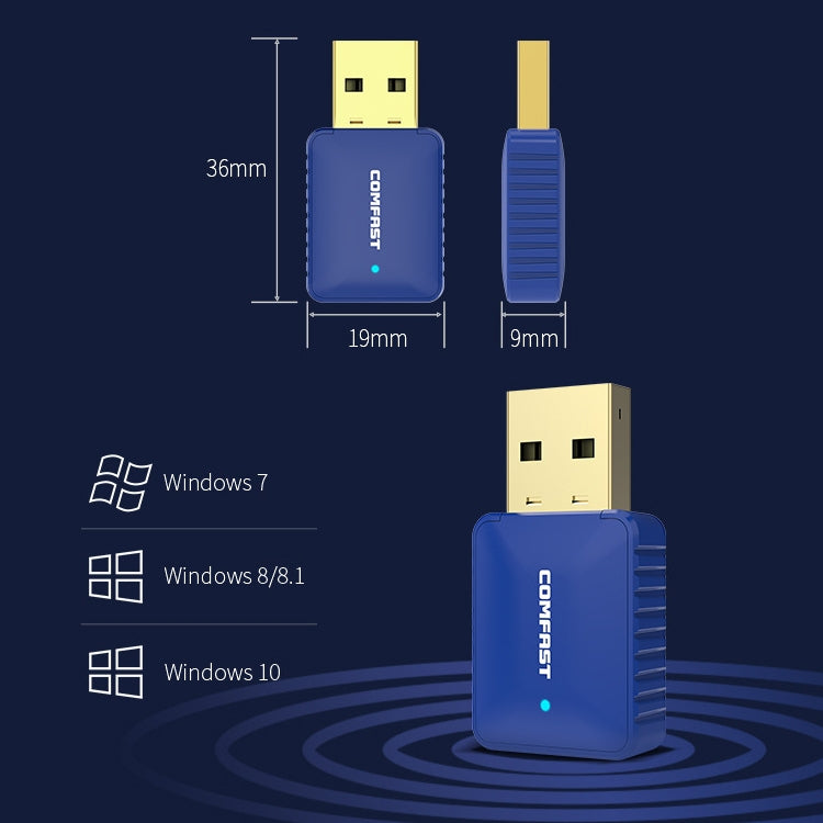 COMFAST CF-726B 650Mbps Receptor adaptador de red USB Wifi Bluetooth de doble banda, CF-726B