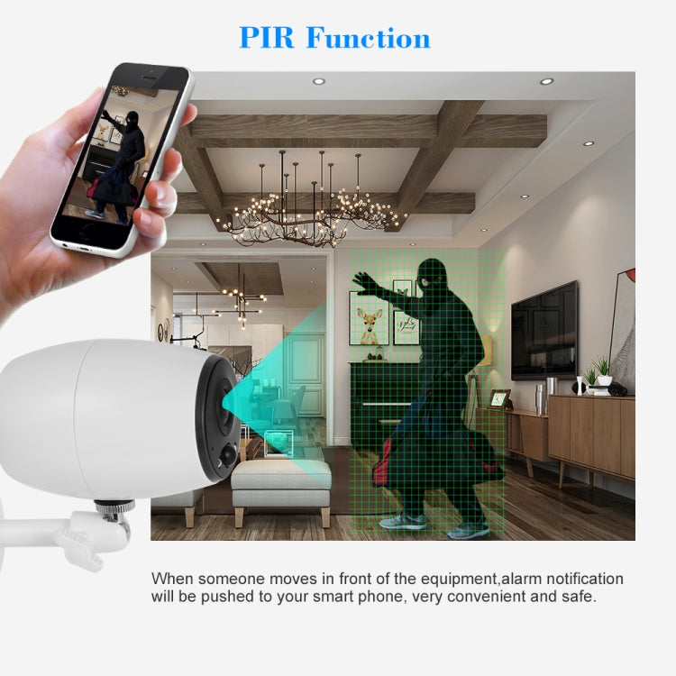 VESAFE VS-DC01 Cámara IP inalámbrica Wifi de audio bidireccional HD 720P de seguridad, compatible con visión nocturna, detección PIR y tarjeta TF, IP54 a prueba de agua, VS-DC01