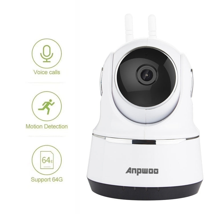 Cámara IP Anpwoo Guardian 2.0MP 1080P 1/3 pulgadas CMOS HD WiFi, compatible con detección de movimiento / visión nocturna, Guardian Black, Guardian White