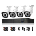 A4B3Kit 2MP 4CH 1080P Sistema de cámaras de seguridad CCTV AHD DVR Kit de vigilancia, compatible con visión nocturna/detección de movimiento