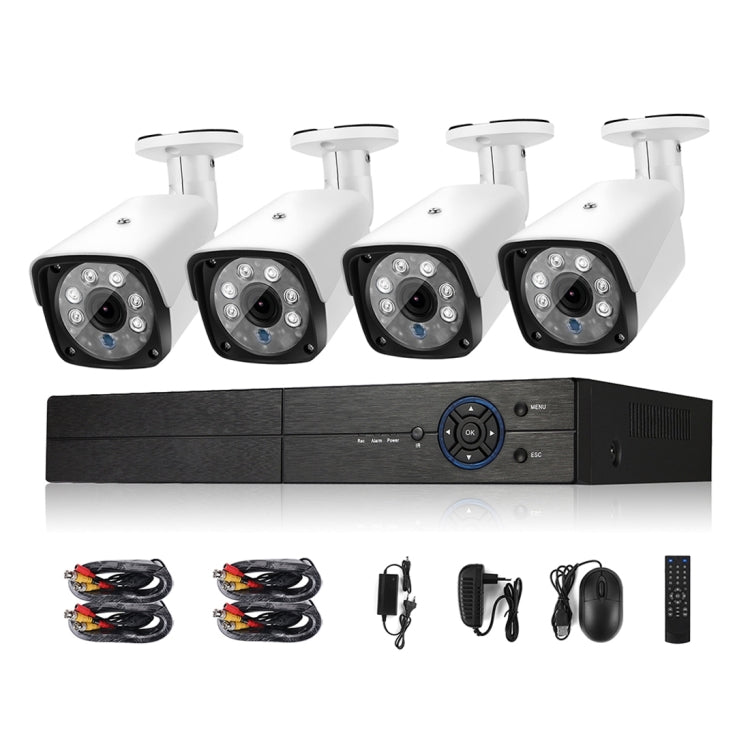 A4B3Kit 2MP 4CH 1080P Sistema de cámaras de seguridad CCTV AHD DVR Kit de vigilancia, compatible con visión nocturna/detección de movimiento