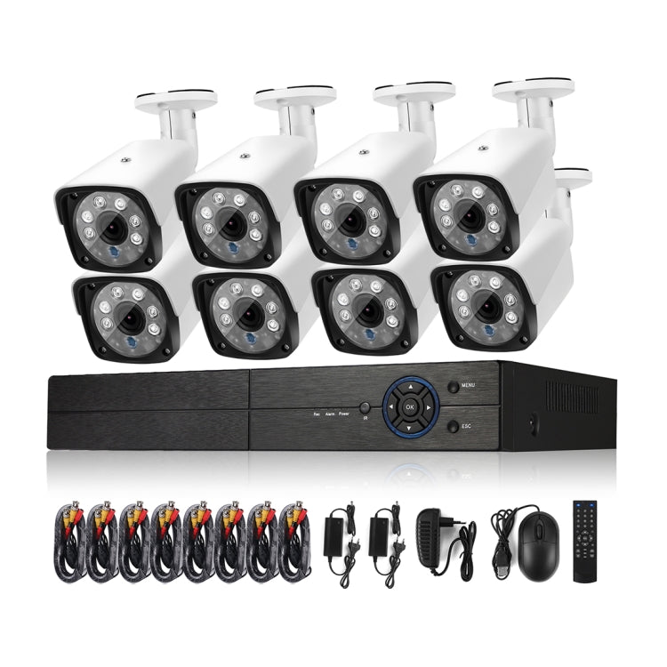 A8B3/Kit 2MP 8CH 1080P Sistema de cámaras de seguridad CCTV AHD DVR Kit de vigilancia, compatible con visión nocturna/detección de movimiento