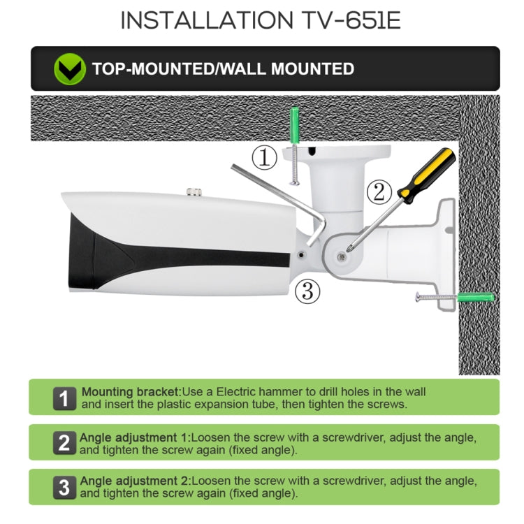 TV-651eH5/IP AF POE H.264++ Cámara IP de 5MP Enfoque automático Zoom 4x Cámaras de vigilancia con lente de 2,8-12 mm, TV-651eH5/IP