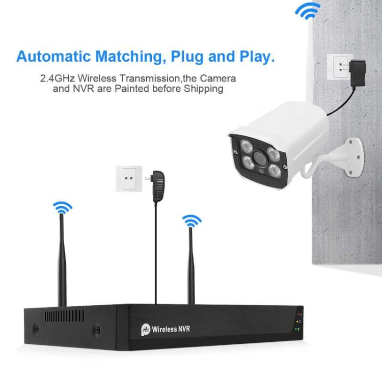 QS200-4 2.0MP 1080P HD Grabador de video en red Conjunto de cámara inalámbrica