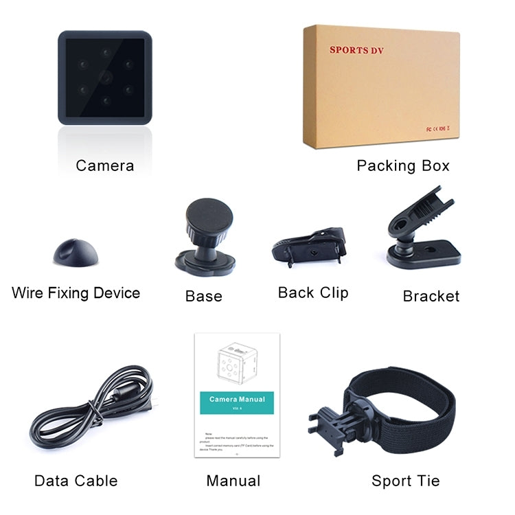 Cámara deportiva inalámbrica MD25 1080P, cámara HD inteligente portátil, compatible con visión nocturna infrarroja/detección de movimiento/tarjeta TF, MD25