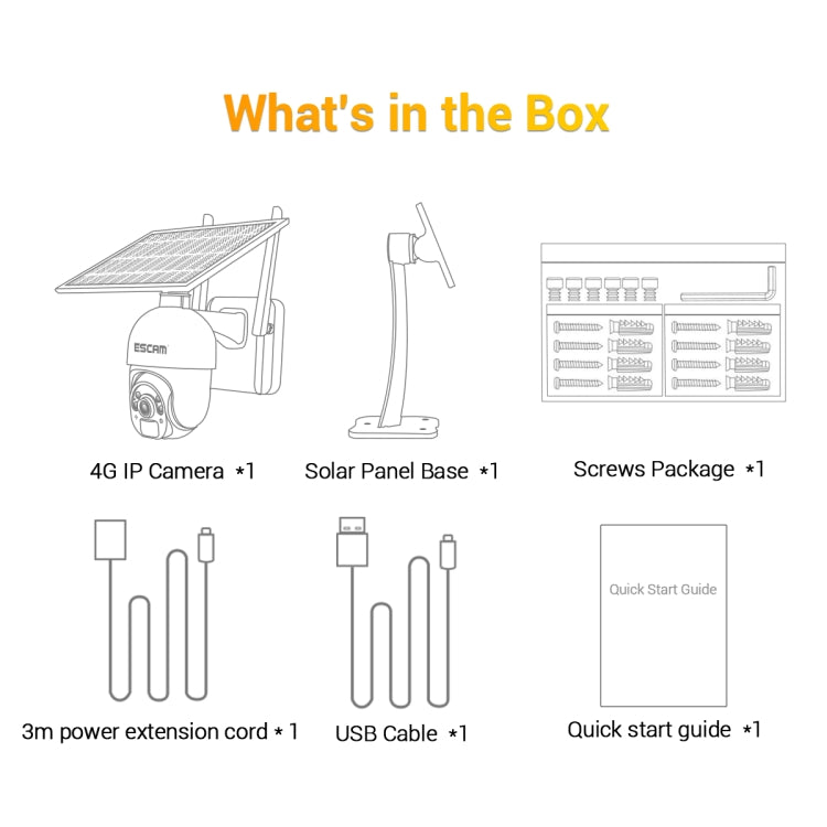 ESCAM QF450 HD 1080P 4G Versión UE Cámara IP con energía solar sin memoria, compatible con audio bidireccional, detección de movimiento PIR, visión nocturna y tarjeta TF, without Memory