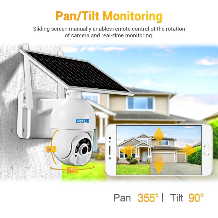 ESCAM QF450 HD 1080P 4G Versión UE Cámara IP con energía solar sin memoria, compatible con audio bidireccional, detección de movimiento PIR, visión nocturna y tarjeta TF, without Memory