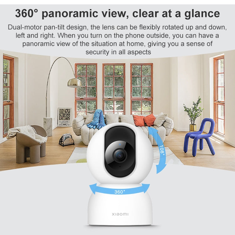 Cámara inteligente Xiaomi original 2 PTZ, panorama de 360 grados 1440P 2.5K WiFi de doble banda compatible con tarjeta Micro SD, enchufe de EE. UU., Smart Camera 2 PTZ