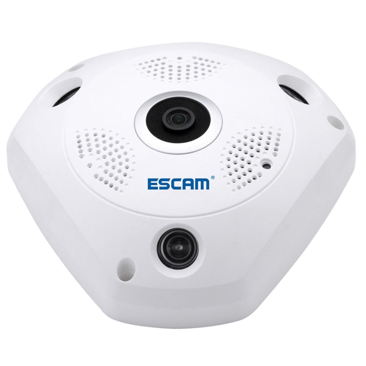 ESCAM Shark QP180 960P Lente ojo de pez de 360 grados Cámara IP WiFi de 1.3MP, compatible con detección de movimiento / visión nocturna, distancia IR: 10 m, QP180