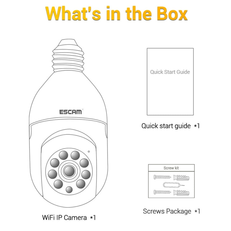 Cámara WiFi con bombilla ESCAM PT208 1080P HD, compatible con detección de movimiento, audio bidireccional, visión nocturna, tarjeta TF, ESCAM PT208