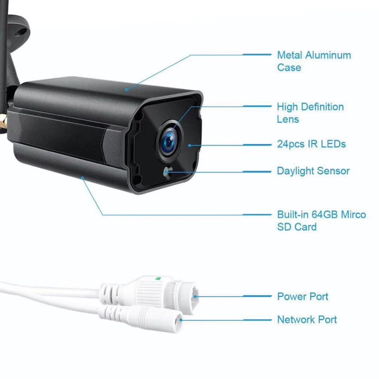 Cámara IP Anpwoo Paladin 720P HD WiFi, compatible con detección de movimiento, visión nocturna por infrarrojos y tarjeta TF (máx. 64 GB), Paladin
