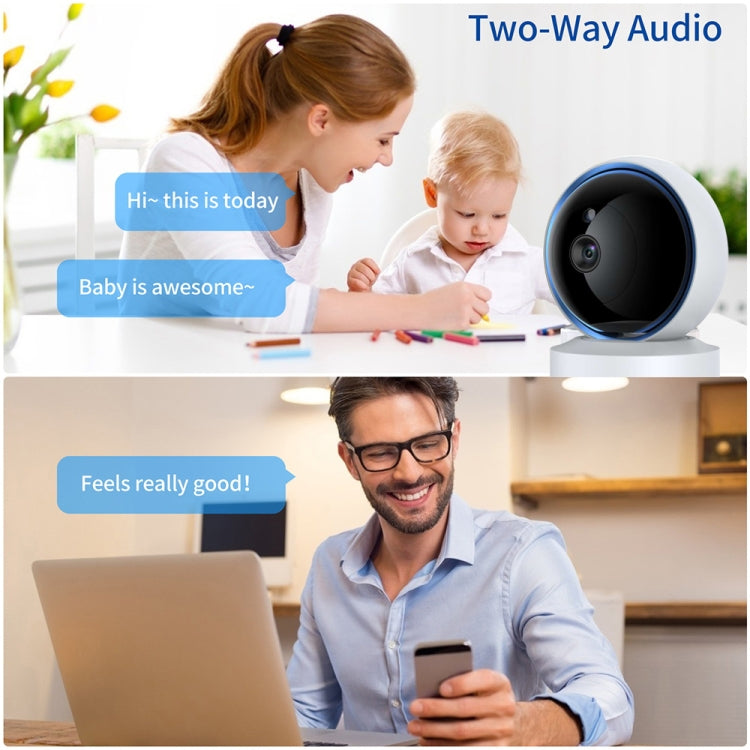 YT50-2 Cámara IP de 3.0MP con rotación de 360 grados, cámara de seguridad inteligente WiFi, compatible con tarjeta TF/audio bidireccional/detección de movimiento/visión nocturna, YT50-2