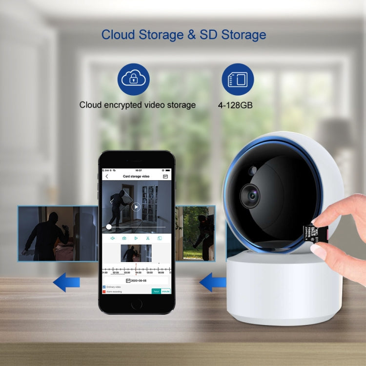 YT50-2 Cámara IP de 3.0MP con rotación de 360 grados, cámara de seguridad inteligente WiFi, compatible con tarjeta TF/audio bidireccional/detección de movimiento/visión nocturna, YT50-2