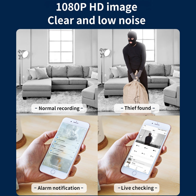 CAMSOY X1 Interior Full HD 1080P WiFi Bidireccional Talk Pan and Tilt Camera, X1