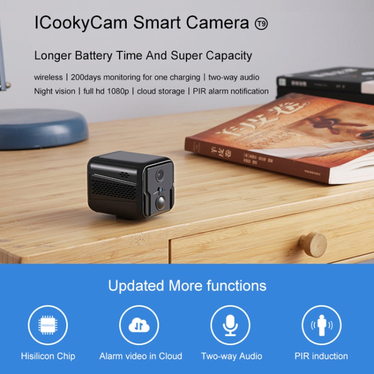 CAMSOY T9W5 1080P WiFi Cámara de acción de red inalámbrica Grabadora gran angular, T9W5