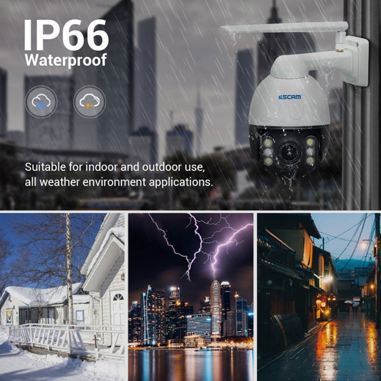 ESCAM Q5068 H.265 5MP Pan / Tilt / 4X Zoom WiFi Cámara IP impermeable, compatible con ONVIF conversación bidireccional y visión nocturna, enchufe AU, EU Plug, AU Plug, UK Plug, US Plug