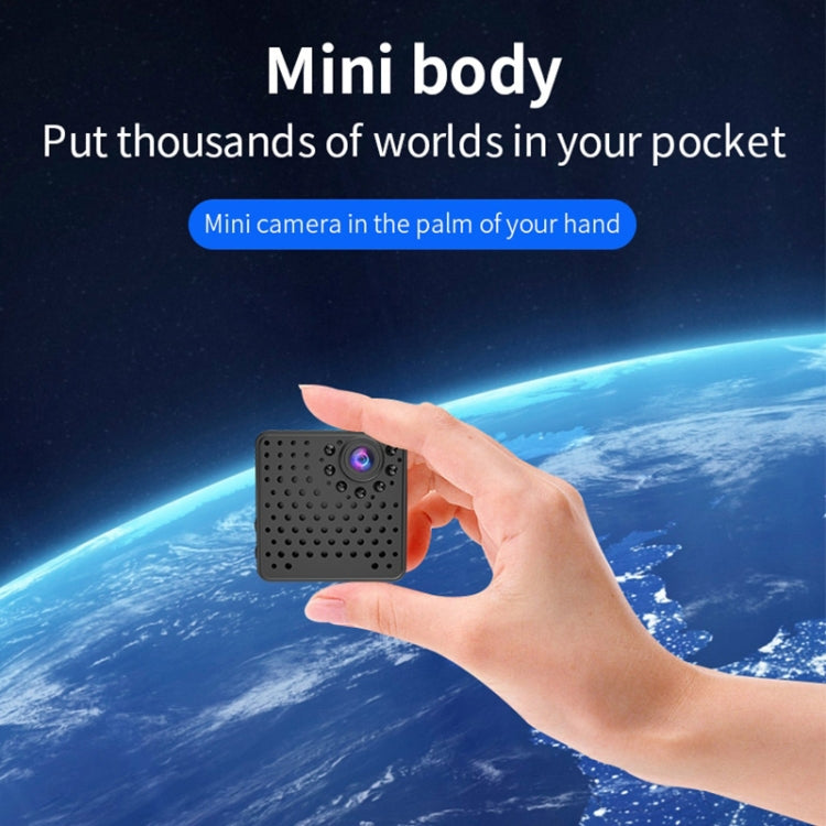Mini cámara de seguridad inteligente W18 1080P HD WiFi, compatible con gran angular de 155 grados, detección de movimiento, visión nocturna infrarroja y tarjeta TF, Wide Angle