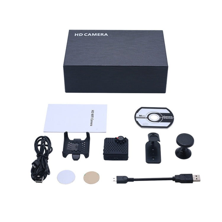 Mini cámara de seguridad inteligente W18 1080P HD WiFi, compatible con gran angular de 155 grados, detección de movimiento, visión nocturna infrarroja y tarjeta TF, Wide Angle