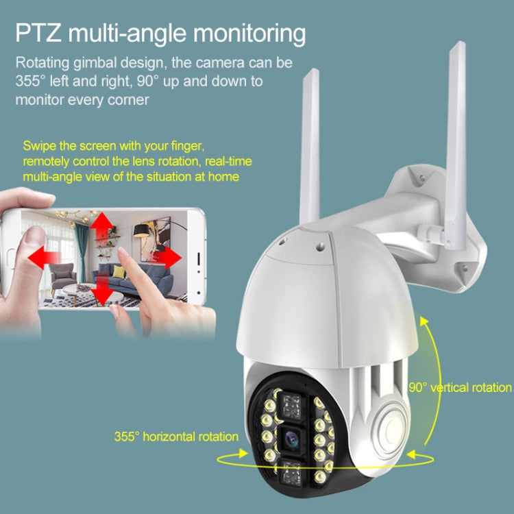 Q20 Teléfono móvil para exteriores Gira remotamente la cámara inalámbrica WiFi HD, admite tres modos de visión nocturna y detección de movimiento Video / alarma y grabación, enchufe del Reino Unido, Q20