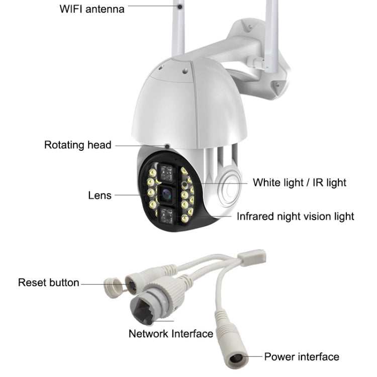 Q20 Teléfono móvil para exteriores Gira remotamente la cámara inalámbrica WiFi HD, admite tres modos de visión nocturna y detección de movimiento Video / alarma y grabación, enchufe del Reino Unido, Q20