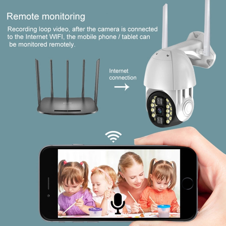 Q20 Teléfono móvil para exteriores Gira remotamente la cámara inalámbrica WiFi HD, admite tres modos de visión nocturna y detección de movimiento Video / alarma y grabación, enchufe del Reino Unido, Q20