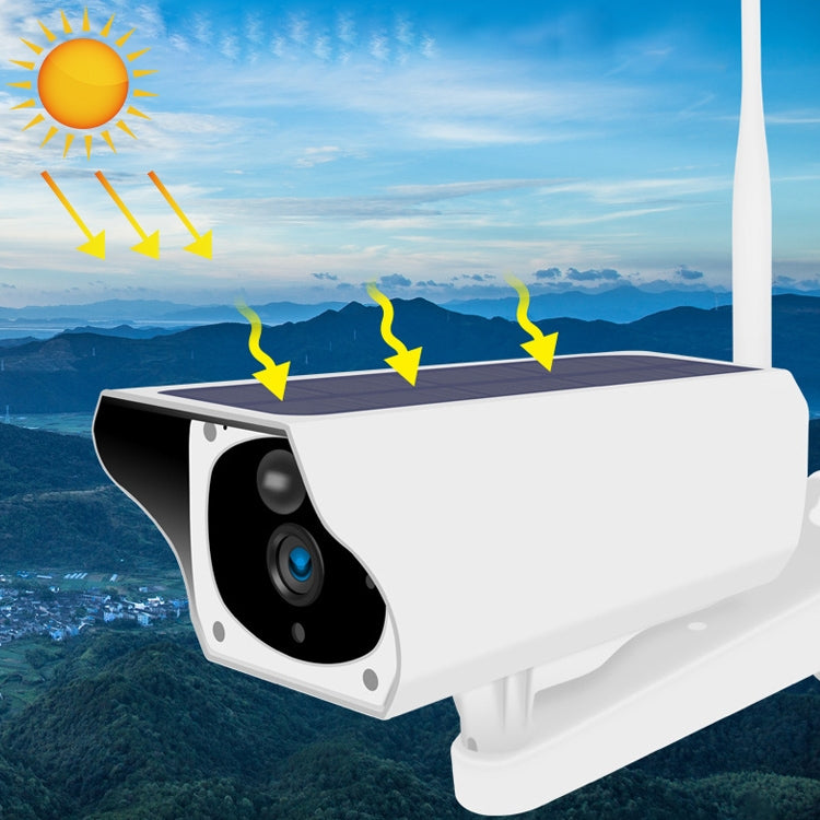 T1-2 Cámara con monitor HD solar impermeable IP67 versión WiFi de 2 megapíxeles sin batería ni memoria, compatible con visión nocturna por infrarrojos y detección de movimiento / alarma, intercomunicador de voz y vigilancia móvil, WiFi Version