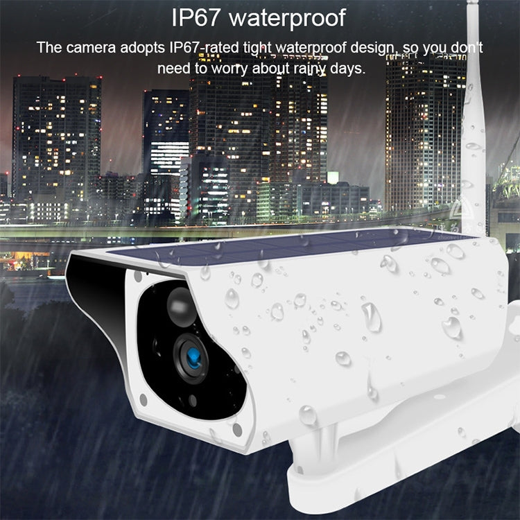 T1-2 Cámara con monitor HD solar impermeable IP67 versión WiFi de 2 megapíxeles sin batería ni memoria, compatible con visión nocturna por infrarrojos y detección de movimiento / alarma, intercomunicador de voz y vigilancia móvil, WiFi Version