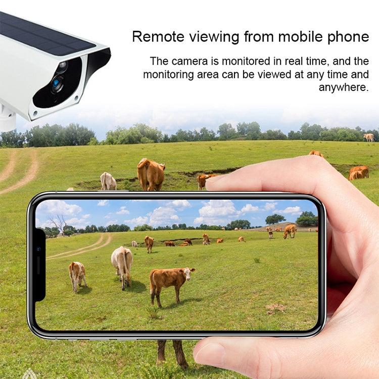 T1-2 Cámara con monitor HD solar impermeable IP67 versión WiFi de 2 megapíxeles sin batería ni memoria, compatible con visión nocturna por infrarrojos y detección de movimiento / alarma, intercomunicador de voz y vigilancia móvil, WiFi Version