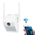 DP11 Cámara IP inalámbrica con luz de pared impermeable IP66 de 2 megapíxeles, compatible con visión nocturna múltiple y monitoreo remoto de teléfono móvil e intercomunicador de voz y detección de movimiento / alarma y tarjeta de memoria de 128 GB, DP11