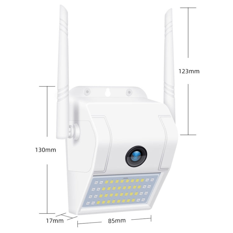 DP11 Cámara IP inalámbrica con luz de pared impermeable IP66 de 2 megapíxeles, compatible con visión nocturna múltiple y monitoreo remoto de teléfono móvil e intercomunicador de voz y detección de movimiento / alarma y tarjeta de memoria de 128 GB, DP11