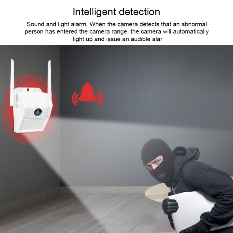 DP11 Cámara IP inalámbrica con luz de pared impermeable IP66 de 2 megapíxeles, compatible con visión nocturna múltiple y monitoreo remoto de teléfono móvil e intercomunicador de voz y detección de movimiento / alarma y tarjeta de memoria de 128 GB, DP11