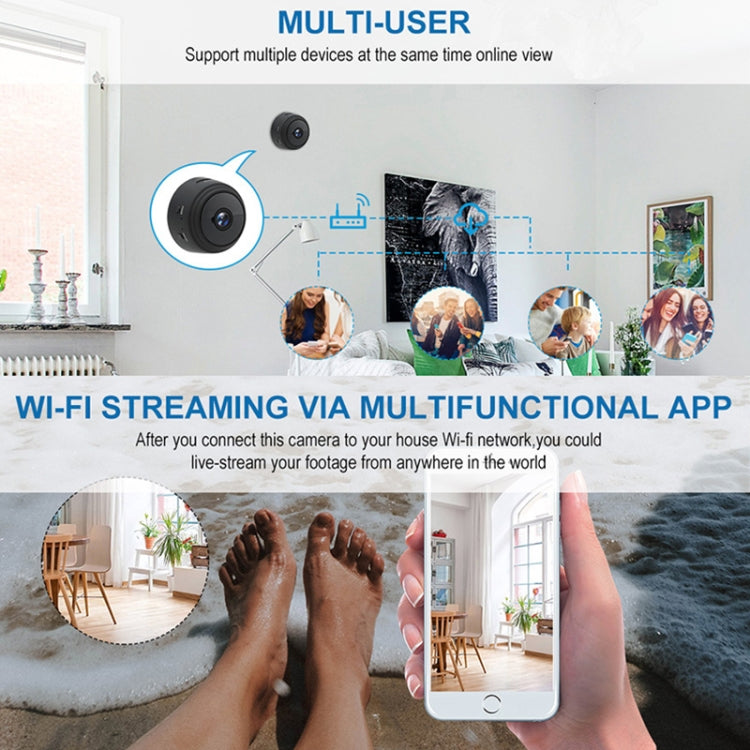 Cámara inalámbrica remota WiFi A9+ 1080P, compatible con visión nocturna, detección de movimiento y tarjeta TF, solución Bluetooth Broadcom, A9+