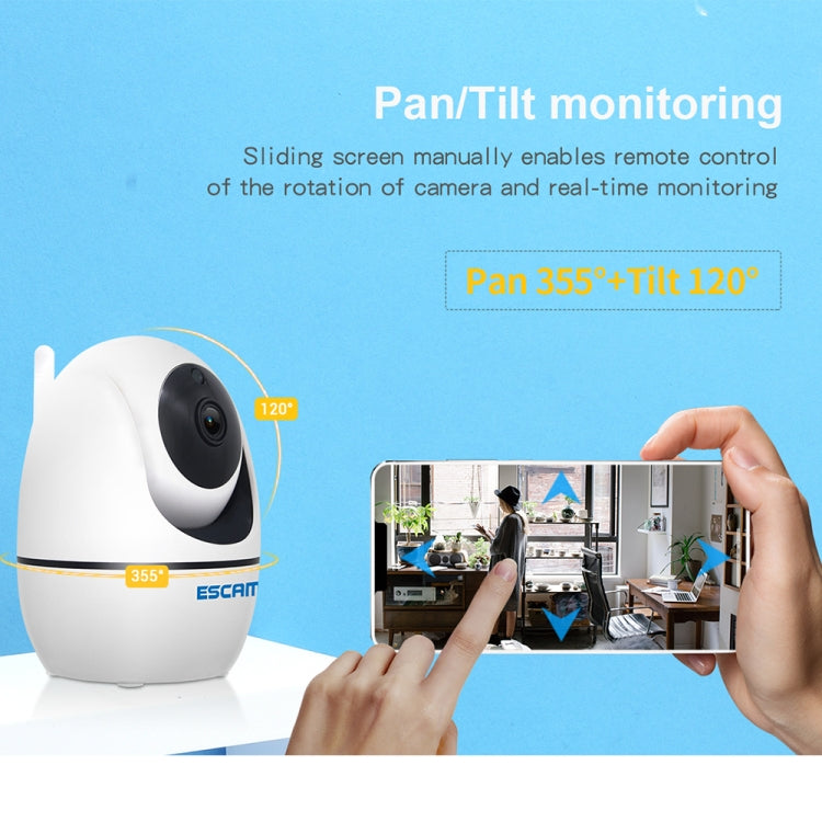 Cámara IP ESCAM PVR008 HD 1080P WiFi, compatible con detección de movimiento / visión nocturna, distancia IR: 10 m, enchufe AU, PVR008
