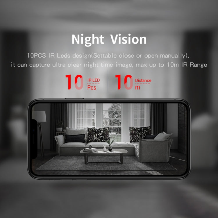 Cámara IP ESCAM PVR008 HD 1080P WiFi, compatible con detección de movimiento / visión nocturna, distancia IR: 10 m, enchufe AU, PVR008