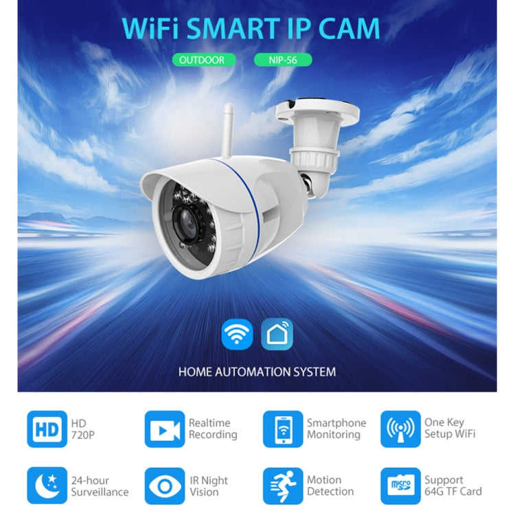 NEO NIP-56AI Cámara IP WiFi impermeable para exteriores, con visión nocturna por infrarrojos y control remoto para teléfono móvil, NIP-56AI