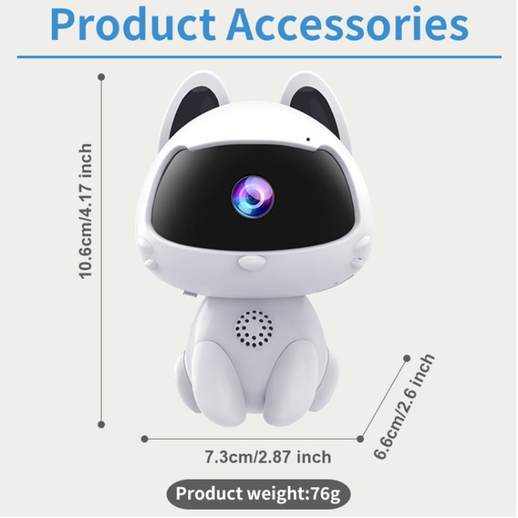 Cámara doméstica inteligente K9 Cute Pets, compatible con visión nocturna y voz bidireccional y detección de movimiento, K9